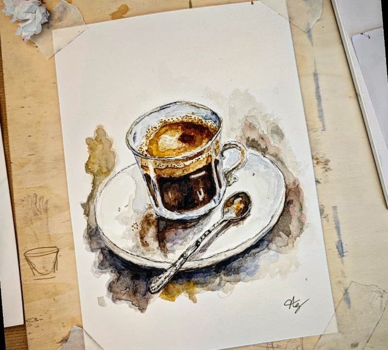 watercolur coffee