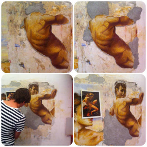Fresco painting in progress