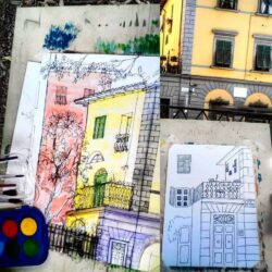 sketch of buildings in Florence
